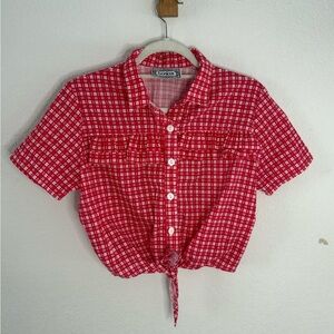 Vintage Red Checkered Kids Shirt by